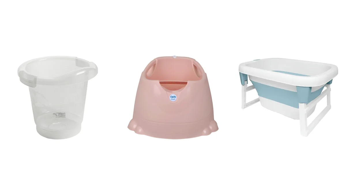 Três modelos de ofurô e banheira para bebê