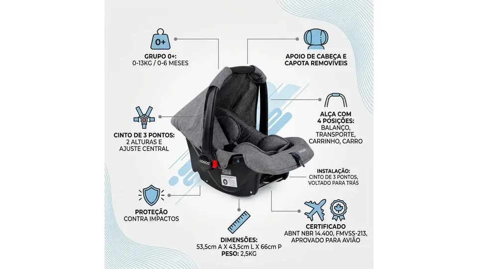 Bebê conforto grupo 0+ (Chicco / Burigotto) — foto 2
