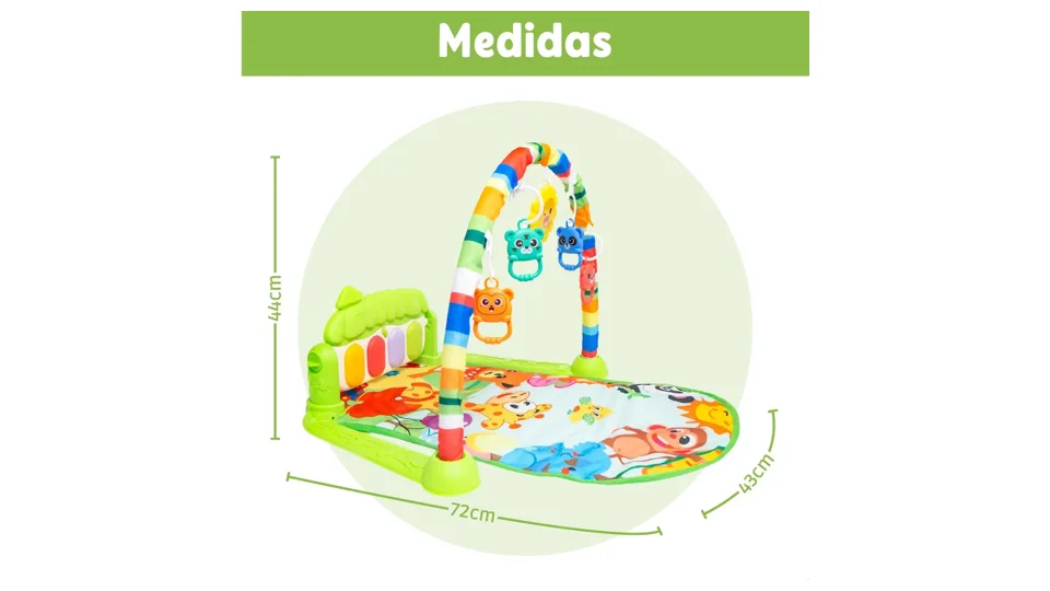 Tapete de atividades musical com piano e arco, da Atentu, verde (foto 3)