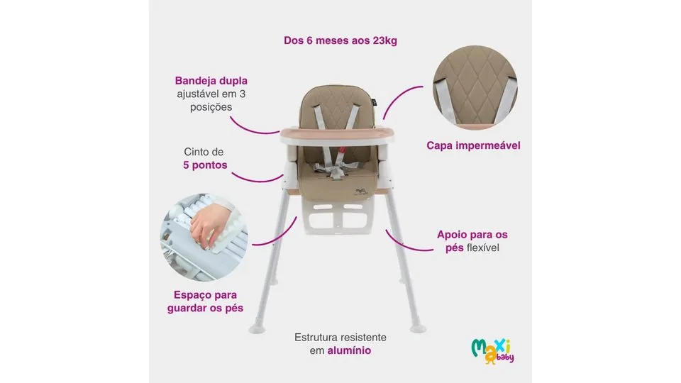 Cadeira alta com bandeja removível — foto 5