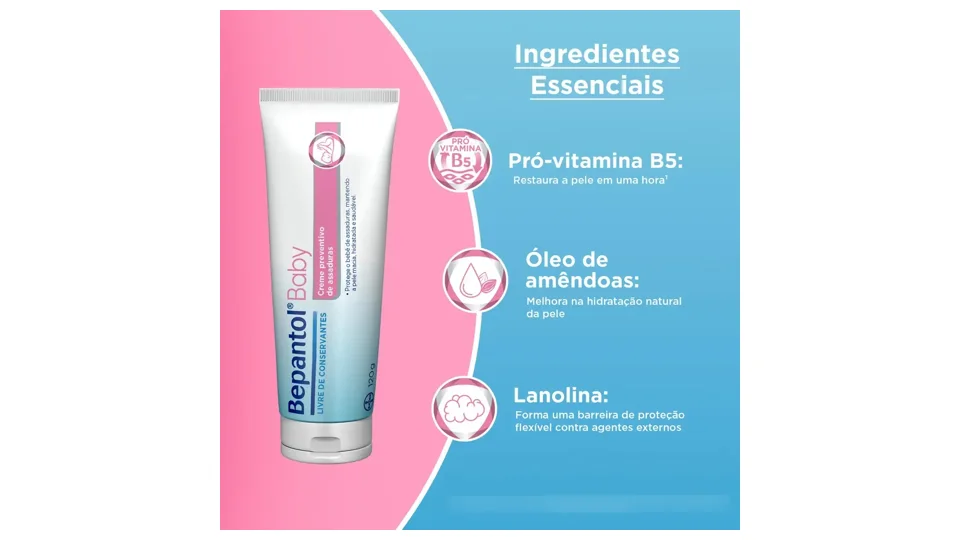 Tubo de pomada para assadura Bepantol Baby 120 g, rosa e branco (foto 3)
