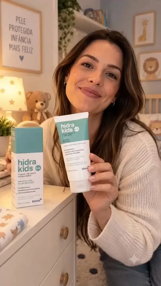 Loção hidratante infantil Hidra Kids Biolab 200 g, embalagem verde e branca (foto 3)