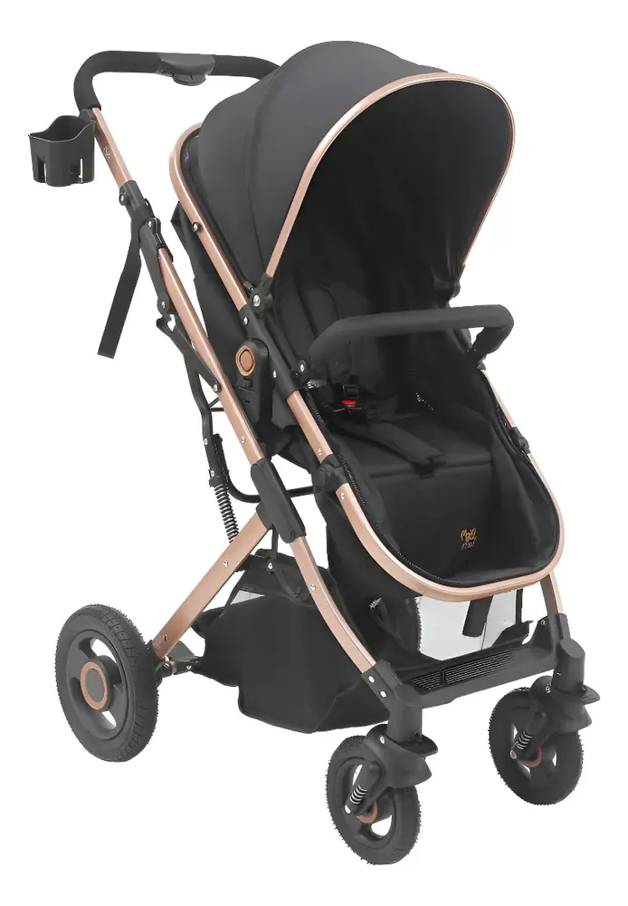 Carrinho de bebê com moisés destacável, modelo reversível