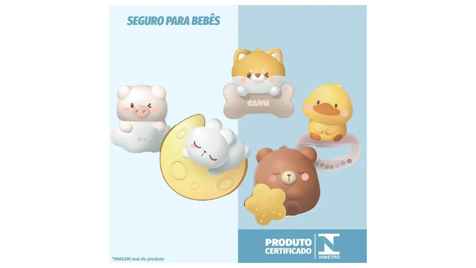 Móbile elétrico azul com bichinhos de pelúcia e chocalhos, com luz e música para o bebê (foto 3)