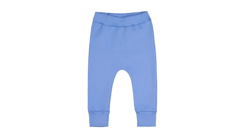 Conjunto pijama body estampado e calça saruel azul, de suedine de algodão (foto 3)