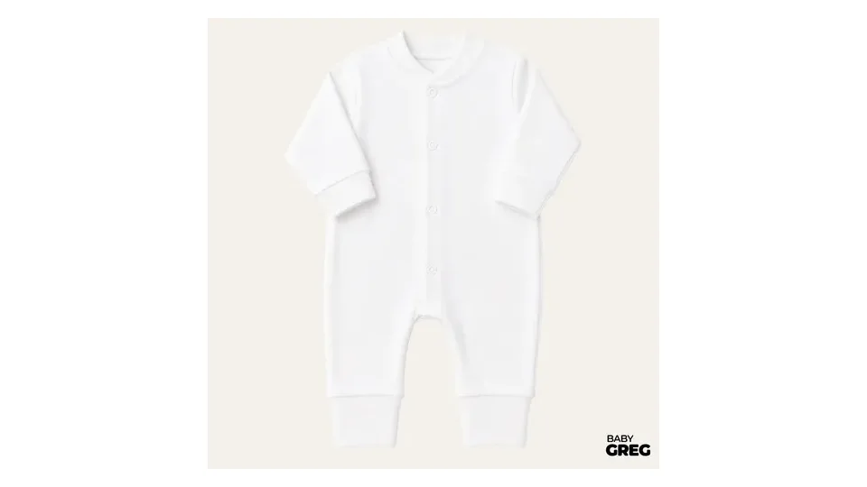Kit com cinco macacões de bebê lisos em suedine nas cores cinza, azul-marinho, azul, branco e verde (foto 3)