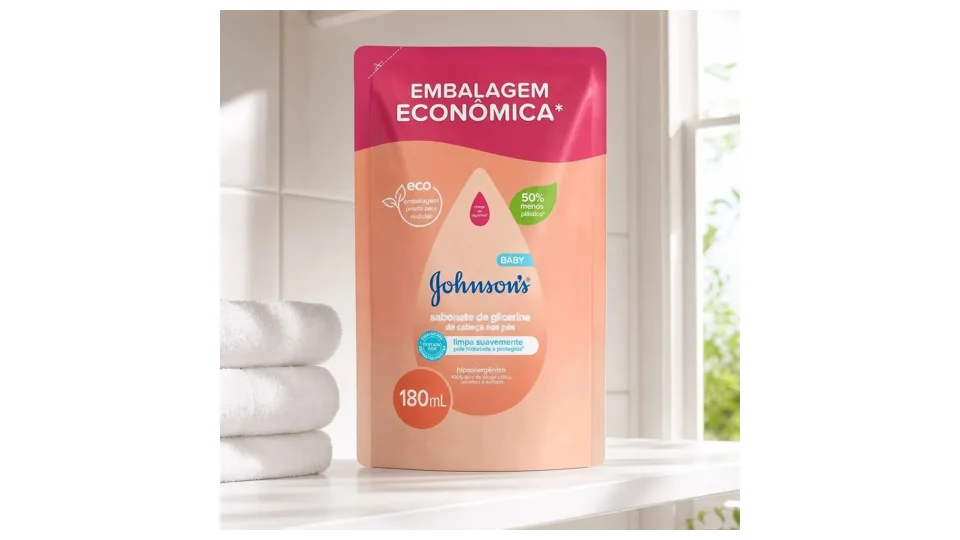 Refil de sabonete líquido Johnson's Baby de glicerina, 180 ml (foto 3)