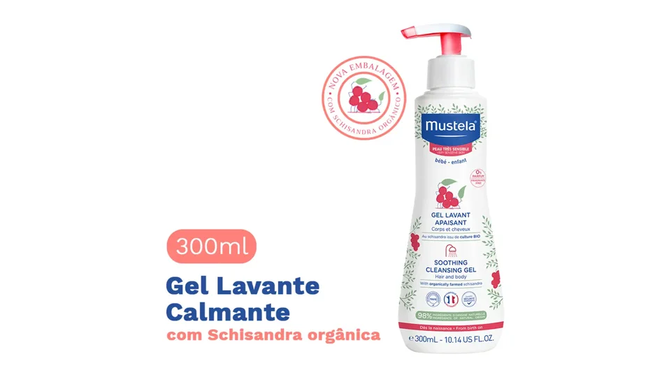 Gel lavante calmante Mustela para pele muito sensível, frasco de 300 ml (foto 2)