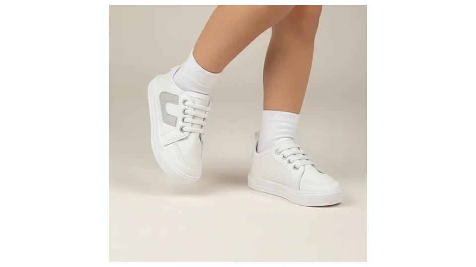 Tênis Pimpolho casual para bebê em primeiros passos, branco