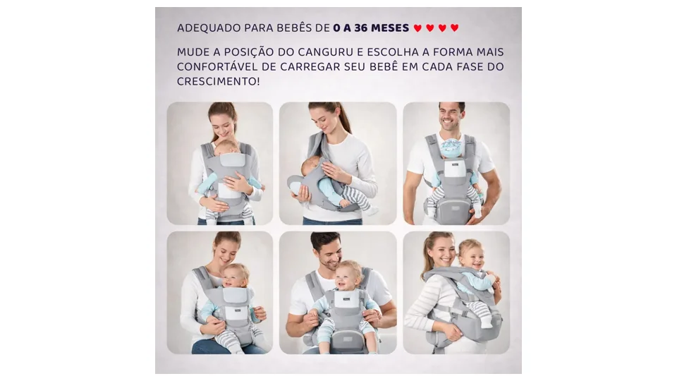 Canguru ergonômico Baby Bear azul-marinho, de frente e em uso com um bebê (foto 3)