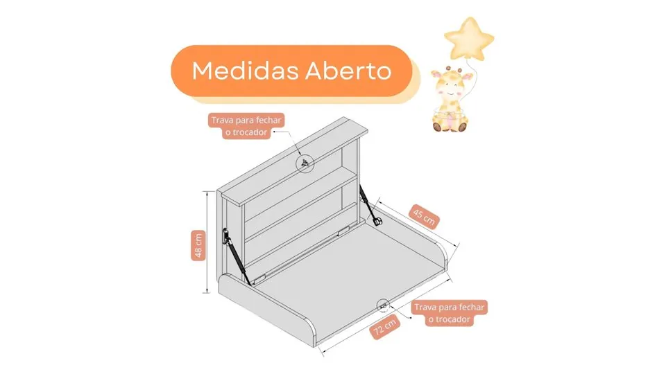 Trocador de parede dobrável — foto 3